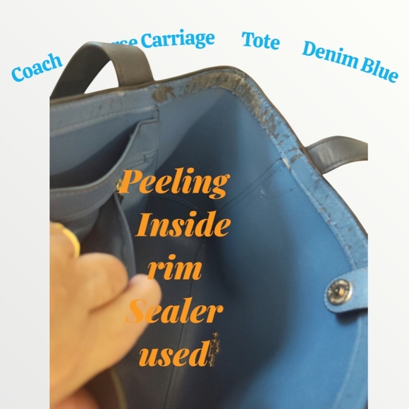 Coach (C4061) Medium Denim Diagonal Horse Carriage Print Coated Canvas Tote Bag - Picture 11 of 16